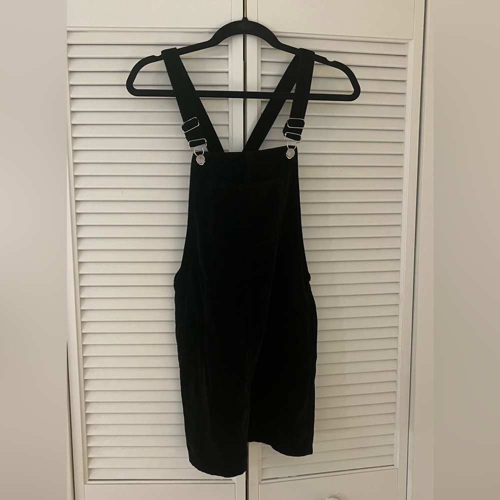 Black Velvet Overall Dress - Size 4 - Picture 1 of 3